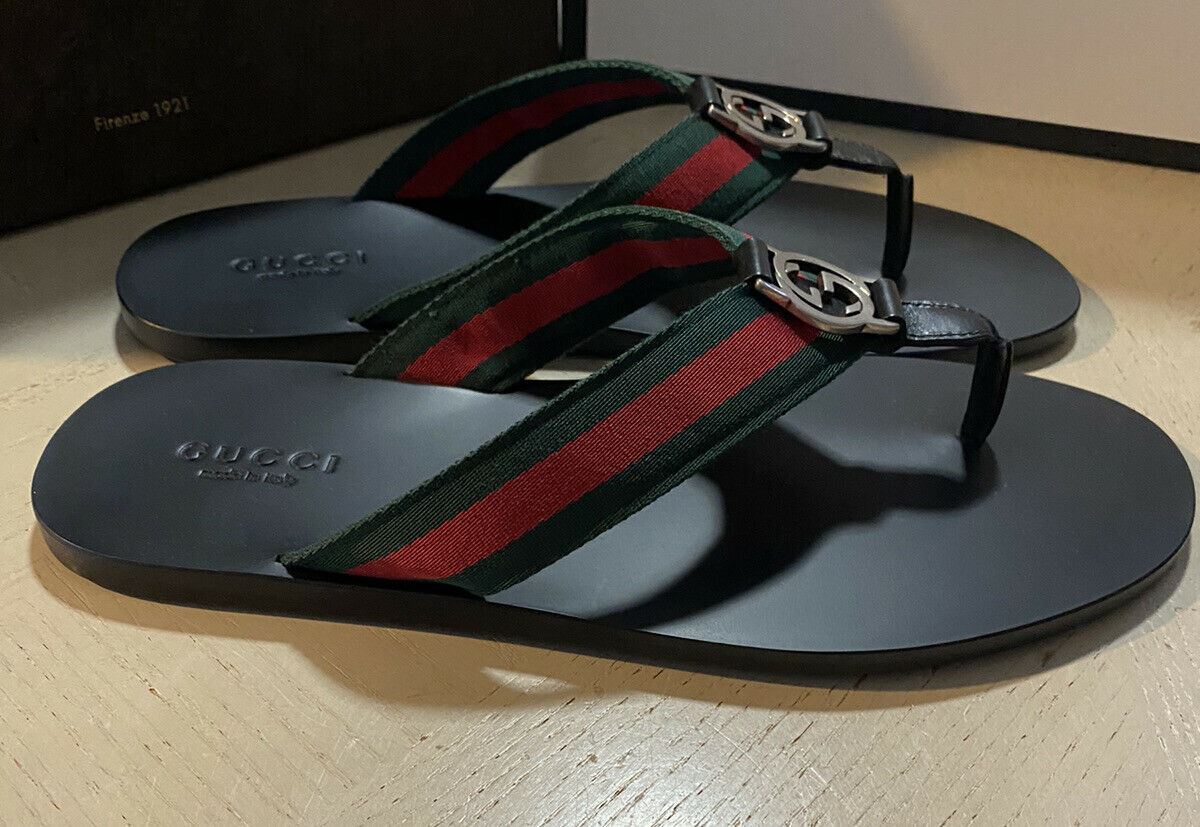 NIB Gucci Herren Sandalenschuhe Grün/Rot/Schwarz 10 US/9,5G UK