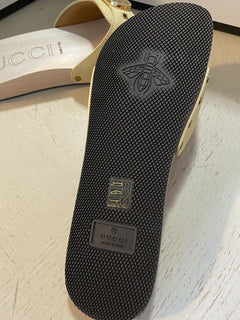 NIB Gucci Herren-Sandalen aus Leder/Holz, Weiß/Creme, 11 US/10 UK