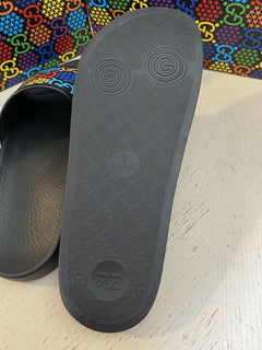 NIB Gucci Herren Sandalenschuhe Schwarz/Mehrfarbig 10 US/9 UK