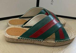 NIB Gucci Herren Sandale Espadrille Schuhe Grün/Rot 9 US/8 UK