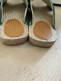 NIB Gucci Herren Sandale Espadrille Schuhe Grün/Rot 9 US/8 UK