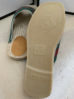 NIB Gucci Herren Sandale Espadrille Schuhe Grün/Rot 9 US/8 UK