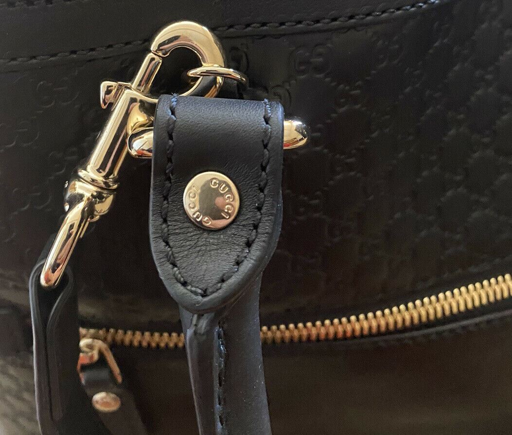 New $3895 Gucci Large 510290 GG Logo Leather Shoulder Bag Handbag Black