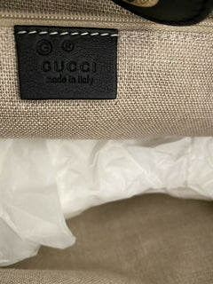 Neu $3895 Gucci Large 510290 GG Logo Leder Umhängetasche Handtasche Schwarz