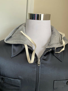 Neu mit Etikett: 2850 $ Gucci Jacke Hemd Marine/Grau Größe XL Italien