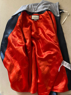 Neu mit Etikett: 2850 $ Gucci Jacke Hemd Marine/Grau Größe XL Italien