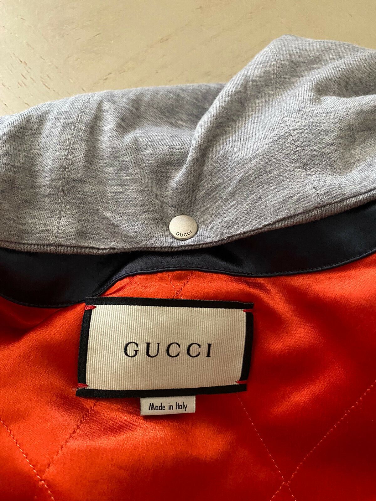 NWT $2850 Gucci Jacket Shirt Navy/Gray Size XL Italy