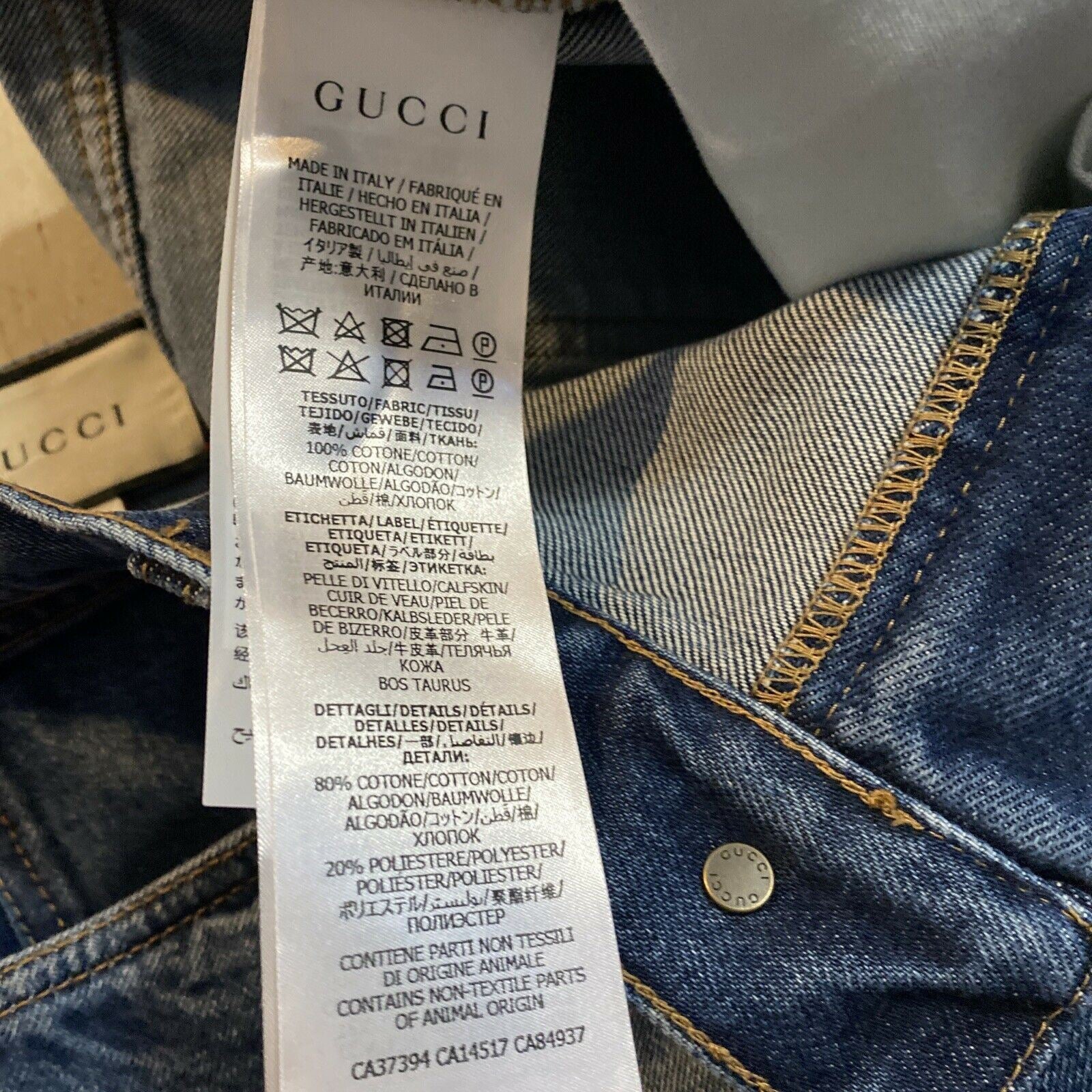 Neu mit Etikett: 1200 $ Gucci Herren-Jeanshose 36 US Italien