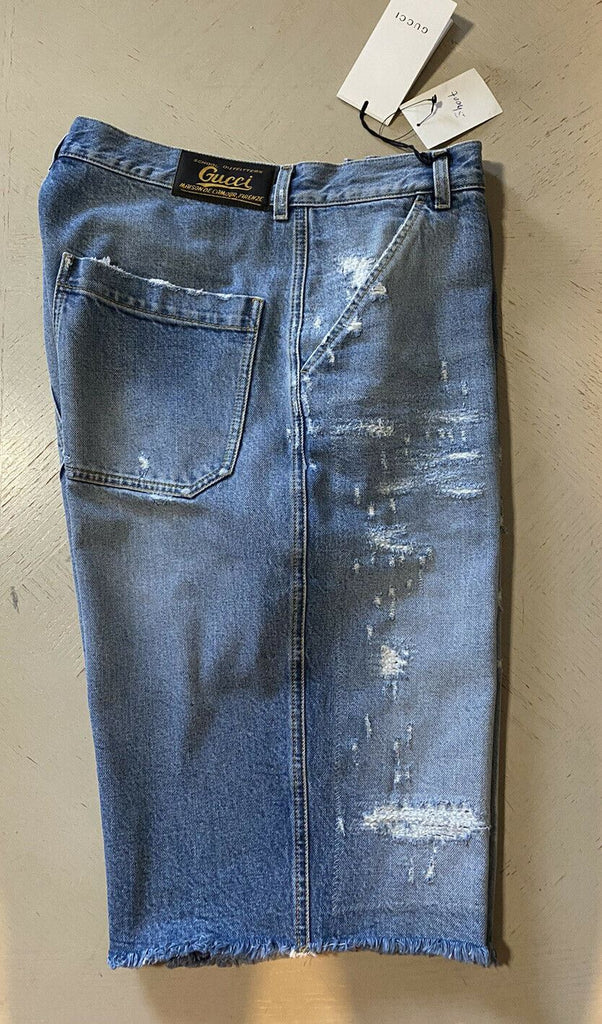 Neu mit Etikett: 1.500 $ Gucci kurze Jeanshose für Herren, blau, Größe 36