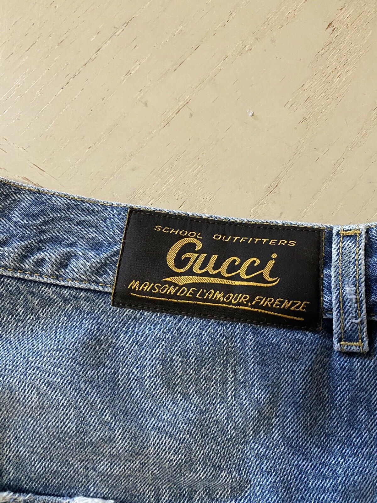 NWT $1500 Gucci Mens Short Jeans Pants Blue Size 36 taly