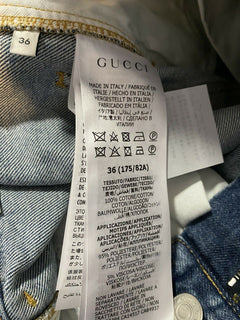 Neu mit Etikett: 1.500 $ Gucci kurze Jeanshose für Herren, blau, Größe 36