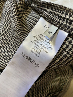 Neu mit Etikett: 980 $ Gucci Herren-Leinen-Kurzhose Elfenbein/Schwarz Größe 34 US (50 Eu) Italien