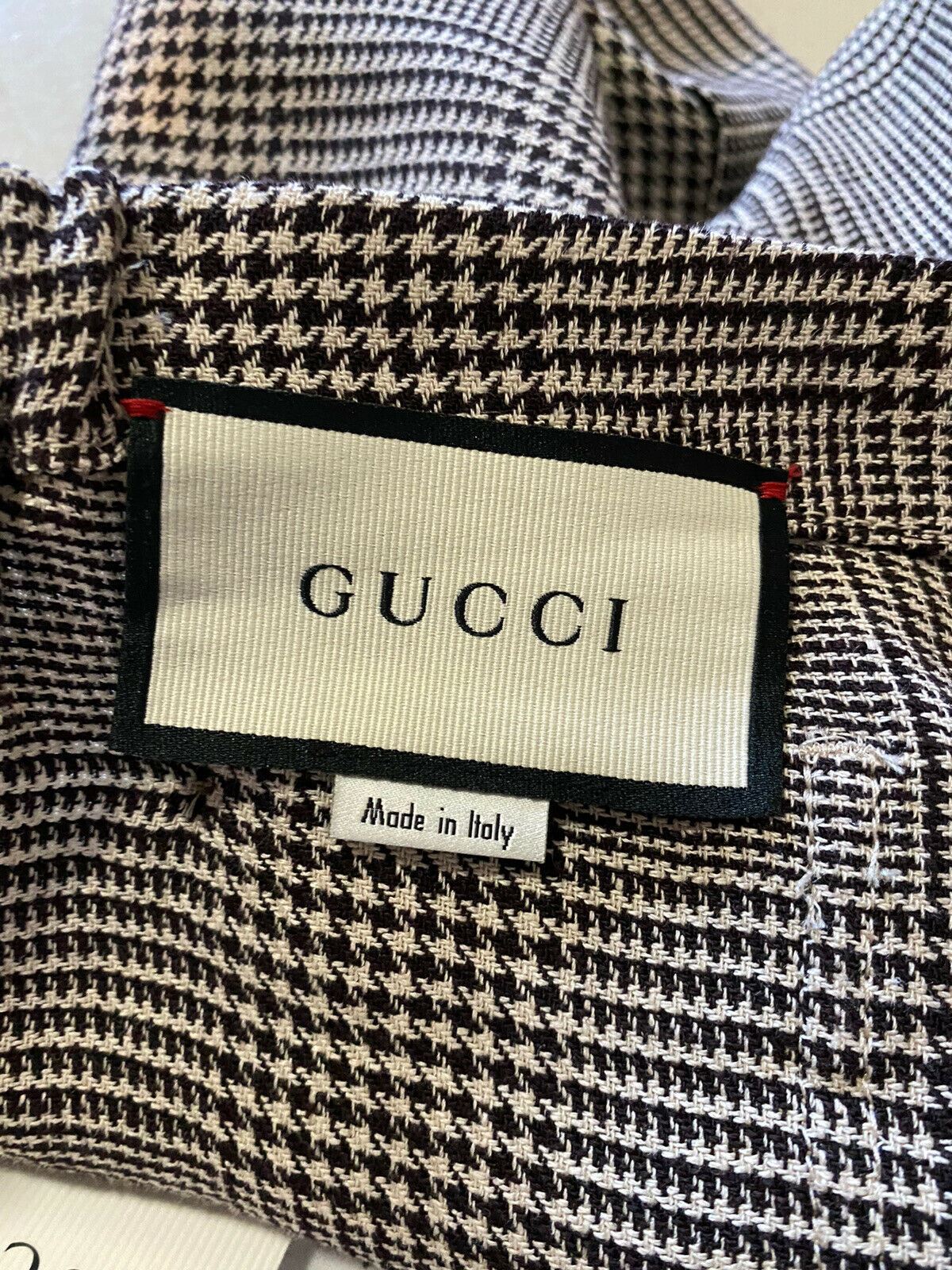 Neu mit Etikett: 980 $ Gucci Herren-Leinen-Kurzhose Elfenbein/Schwarz Größe 34 US (50 Eu) Italien