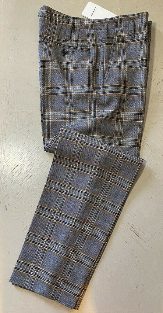 Neu mit Etikett: 1450 $ Gucci Herrenhose Schwarz/Orange/Elfenbein 32 US (48 Eu) Italien