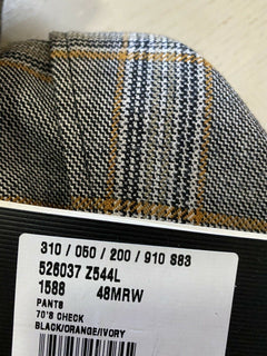 Neu mit Etikett: 1450 $ Gucci Herrenhose Schwarz/Orange/Elfenbein 32 US (48 Eu) Italien