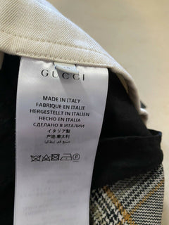 Neu mit Etikett: 1450 $ Gucci Herrenhose Schwarz/Orange/Elfenbein 32 US (48 Eu) Italien