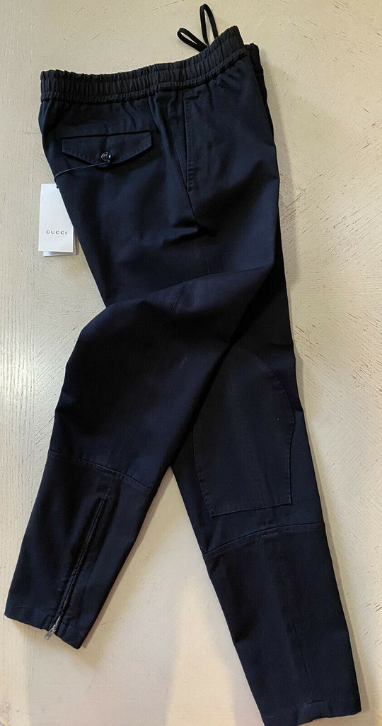 Neu mit Etikett: 1200 $ Gucci Military Cotton Herrenhose Schwarz 38 US (54 Eu) Italien
