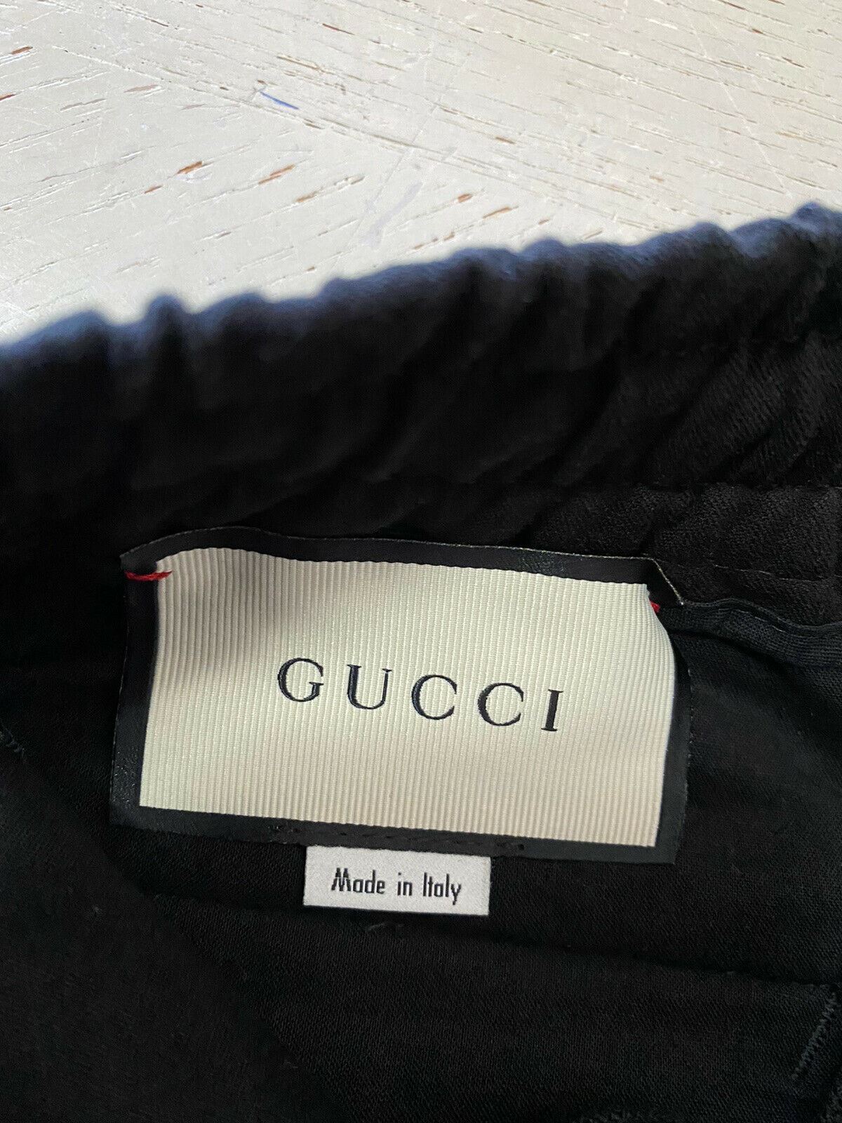 Neu mit Etikett: 1200 $ Gucci Military Cotton Herrenhose Schwarz 38 US (54 Eu) Italien
