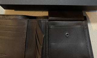 Neu $825 Bottega Veneta Herrenbrieftasche Dunkelbraun 522272 V001N Italien