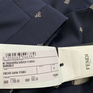 Neue Fendi-Anzughose für Herren im Wert von 1.100 US-Dollar, Marineblau, 40 US (56 Eu), Italien