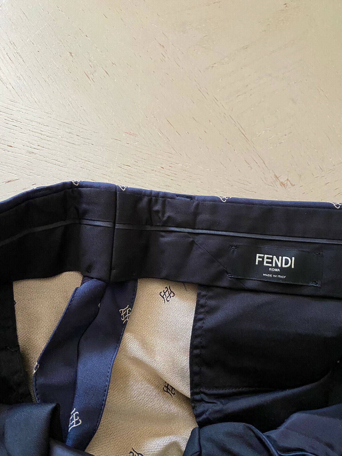Новые мужские классические брюки Fendi за 1100 долларов, темно-синие 40 США (56 ЕС) Италия