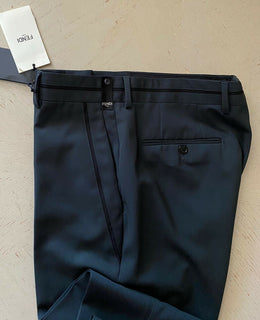 Neue 750 $ Fendi Herrenanzughose DK Grün/Grau 34 US (50 Eu) Italien
