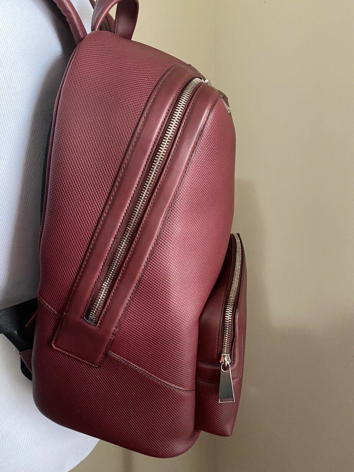 New $2550 Bottega Veneta leather Backpack Marco Polo 585931 Burgundy Italy