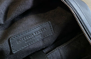 Neuer 2790 $ Bottega Veneta Lederrucksack Marco Polo 578156 Schwarz Italien