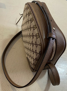 Neue Gucci Bree Guccisima GG Leder/Canvas Umhängetasche Beige/ 449413