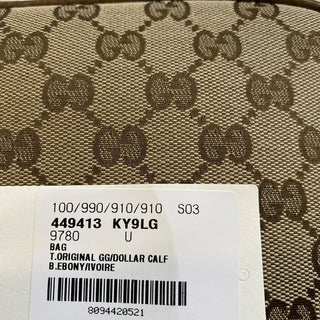 Neue Gucci Bree Guccisima GG Leder/Canvas Umhängetasche Beige/ 449413