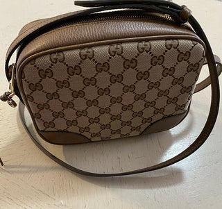 Neue Gucci Bree Guccisima GG Leder/Canvas Umhängetasche Beige/ 449413