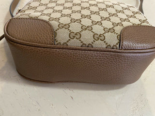Neue Gucci Bree Guccisima GG Leder/Canvas Umhängetasche Beige/ 449413