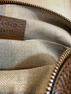 Neue Gucci Bree Guccisima GG Leder/Canvas Umhängetasche Beige/ 449413