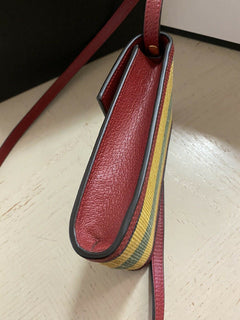 Neue Gucci Canvas/Leder Handytasche Umhängetasche Umhängetasche Rot/Gelb/Grün