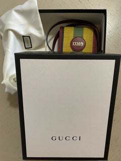 Neue Gucci Canvas/Leder Handytasche Umhängetasche Umhängetasche Rot/Gelb/Grün