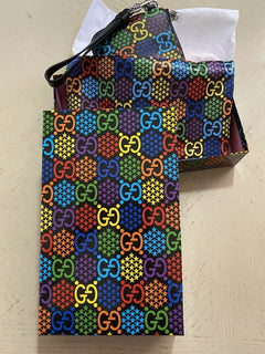 New Gucci Large Wallet Psyched Mini Pouch Gucci Monogram Black/Multicolor 603734