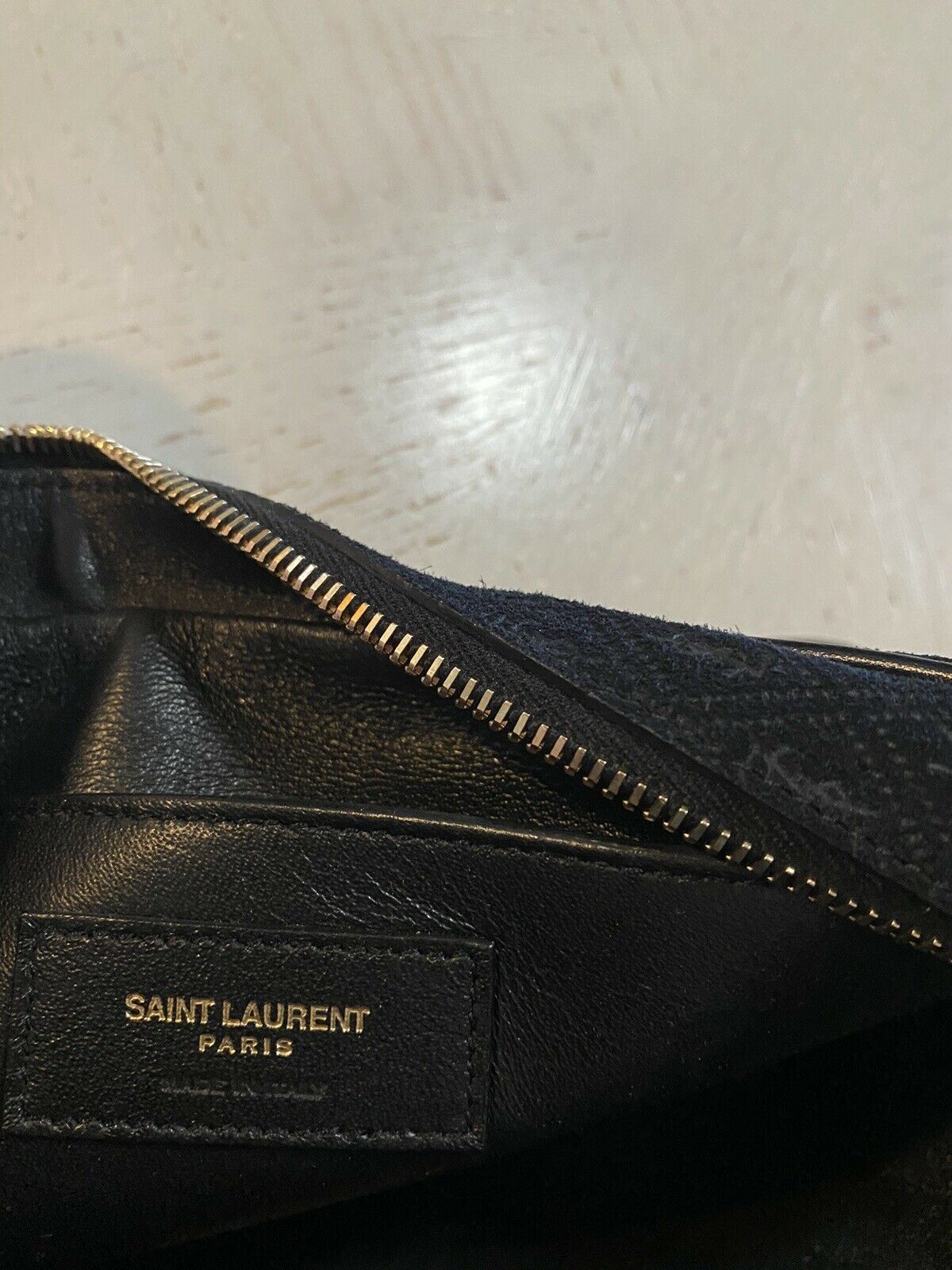 New $1850 Saint Laurent Leather/Suede YSL Crossbody Shoulder Bag Black 568608
