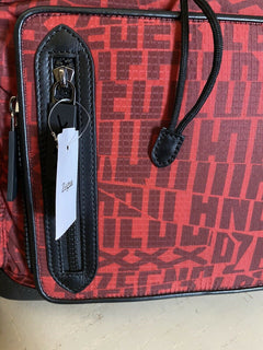 Neuer Ermenegildo Zegna Couture-Rucksack aus Leder/Nylon für 1895 $ in Schwarz/Rot aus Italien