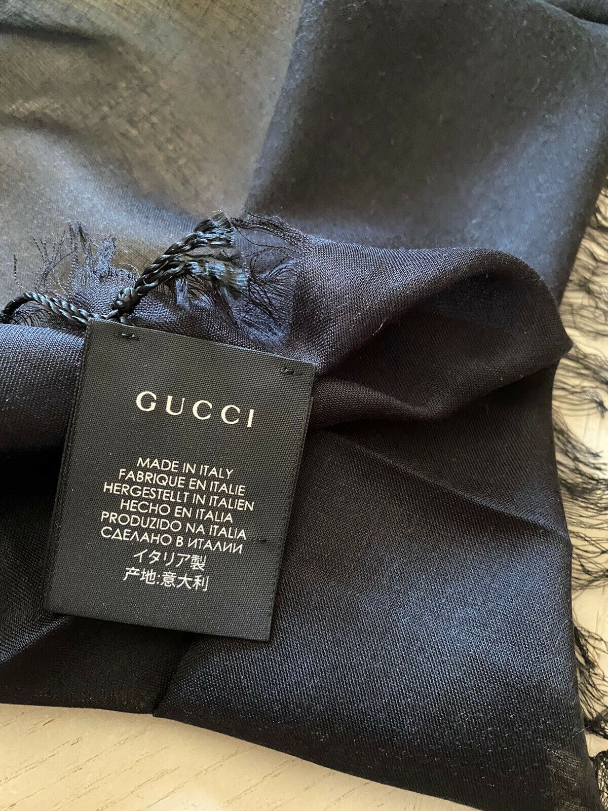 New Gucci Women’s Gucci Monogram shawl Scarf Black Italy
