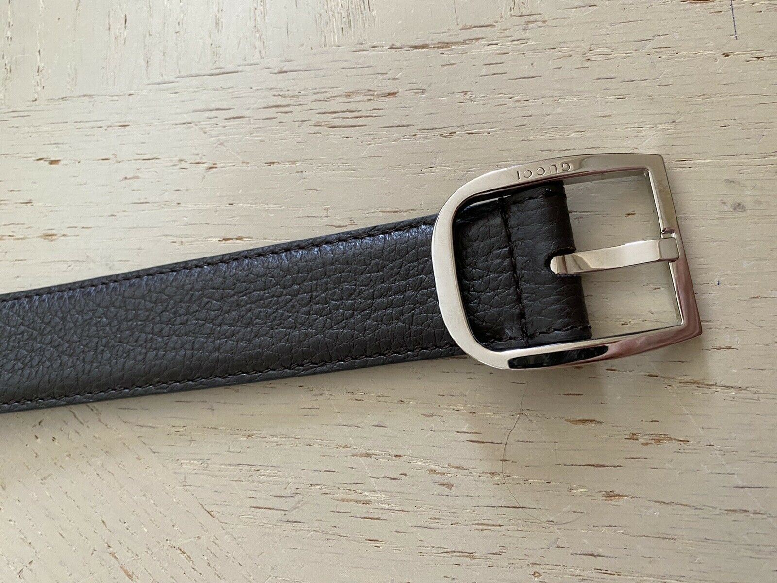 New Gucci Mens Genuine Leather  Belt DK Brown 110/44  Italy