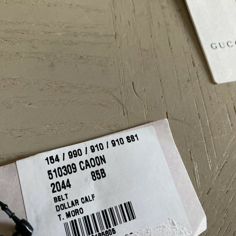 Новый мужской ремень из натуральной кожи Gucci DK Коричневый 85/34 Италия