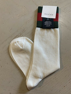 Neu mit Etikett: Gucci Baumwollsocken mit Streifen in Rot/Grün/Elfenbein, Größe S, Italien