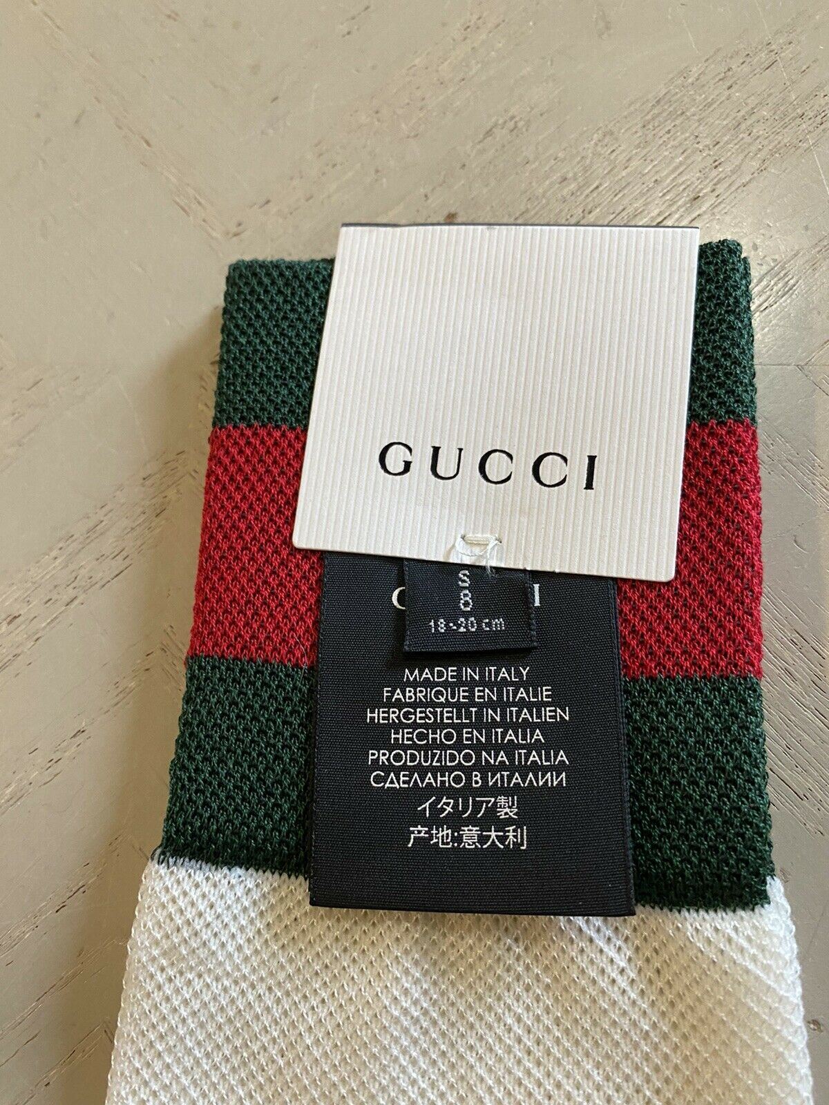 Хлопковые носки NWT Gucci с полосками красного/зеленого/слоновой кости, размер S, Италия