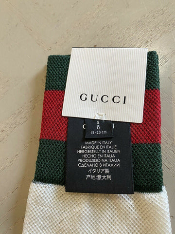 NWT Gucci Cotton Socks With Stripe Red/ Green/Ivory Size S Italy