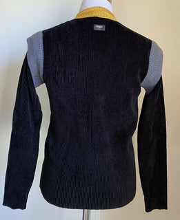 NWT 920 $ Fendi Herren-Pullover mit Rundhalsausschnitt, Schwarz, Italien