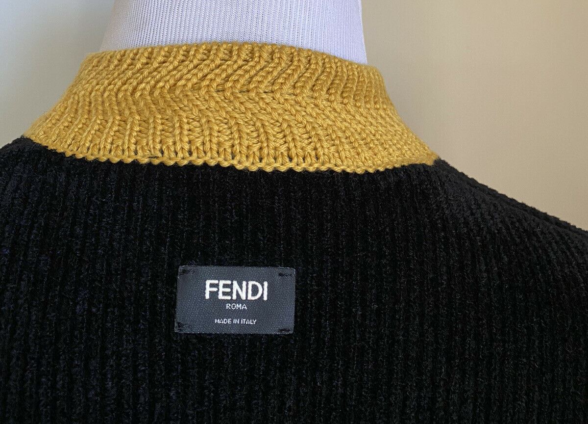 NWT 920 $ Fendi Herren-Pullover mit Rundhalsausschnitt, Schwarz, Italien