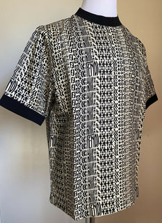 Neu $ 920 Fendi Herren FF Monogram übergroßes Kurzarm-T-Shirt M Weiß/Schwarz