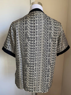 Neu $ 920 Fendi Herren FF Monogram übergroßes Kurzarm-T-Shirt M Weiß/Schwarz
