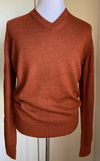 Neu mit Etikett: 940 $ Tom Ford Alpaka/Seide Herrenpullover mit V-Ausschnitt MD Rot L (54 Eu) Italien