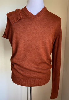 Neu mit Etikett: 940 $ Tom Ford Alpaka/Seide Herrenpullover mit V-Ausschnitt MD Rot L (54 Eu) Italien